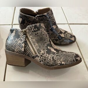 Time and Tru snakeskin Ankle Booties